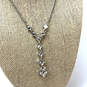 Designer Givenchy Silver-Tone Link Chain Crystal Stone Y-Drop Necklace image number 1