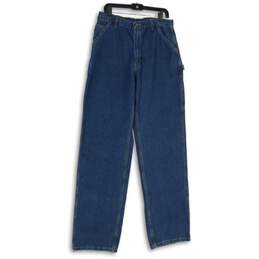 NWT Mens Blue Denim Medium Wash Pockets Straight Leg Jeans Size 36x36