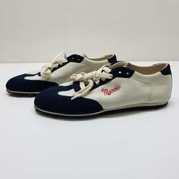 Marni Navy Blue & Beige Canvas Lace Up Sneakers Wm Size 40 AUTHENTICATED