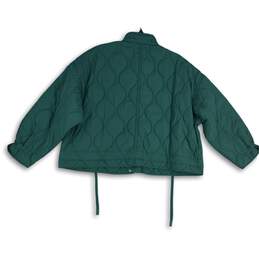 NWT Steve Madden Womens Green Mock Neck Full-Zip Cropped Puffer Jacket Sz M alternative image