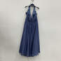 NWT Womens Blue Sleeveless Halter Neck Back Zip Long A-Line Dress Size 20W image number 2