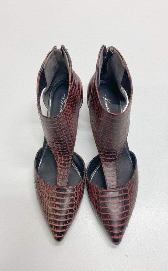 Kenneth Cole T-Strap Red Reptile Print Heels Women 7.5 image number 5