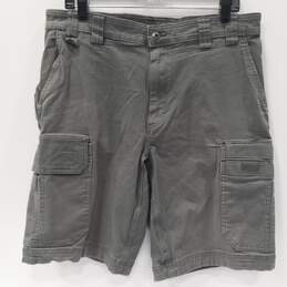 Duluth Trading Men's Gray Flex Fire Hose Relaxed Fit Cargo Shorts Size 36