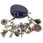 Designer Lucky Brand Two-Tone Rhinestone Toggle Dangle Charm Bracelet image number 3