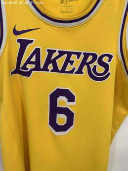 Nike Mens Yellow Purple White Los Angeles Lakers LeBron James #6 NBA Jersey Sz M alternative image