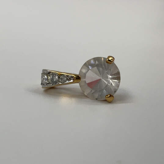 Designer Swarovski Gold-Tone Crystalcut Stone Classic Necklace Pendant image number 1