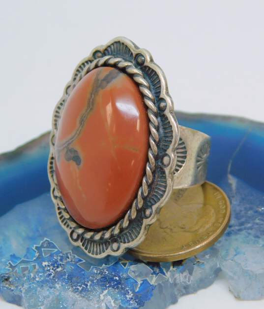 925 Carolyn Pollack Signed Chunky Agate Ring image number 4