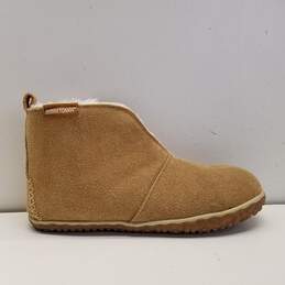 Minnetonka Tucson Tan Suede Shearling Ankle Boots Shoes Women's Size 7 M