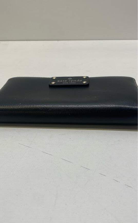 Kate Spade Black Leather Travel Zip Around Envelope Card Wallet image number 3