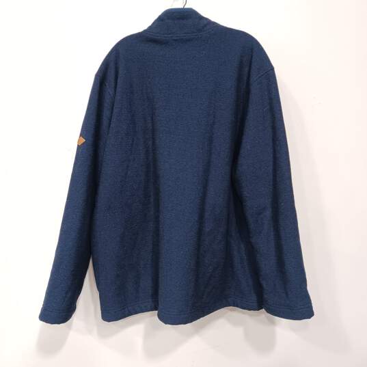 Orvis Men's Blue 1/4 Zip Mock Neck Fleece Sweater Jacket Size XXL image number 2