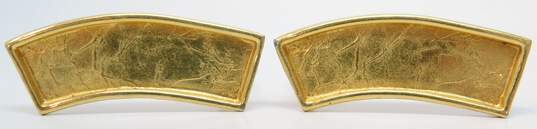 Vintage Frederick Mosell Gold Tone Oblong Textured Clip On Earrings 14.0g image number 5