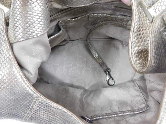 Michael Kors Light Gold Metallic Hobo Handbag image number 6