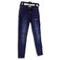 Womens Blue Distressed Denim Medium Wash Stretch Skinny Leg Jeans Size 27 image number 3