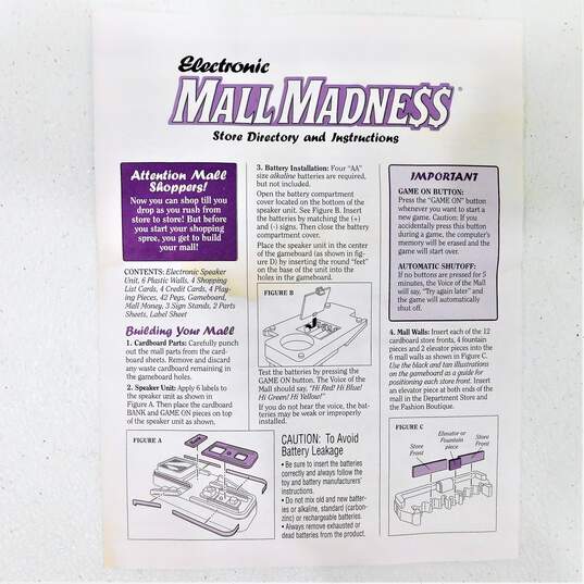1996 Mall Madness Board Game For Parts & Repair image number 9