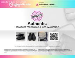 Authentic Salvatore Ferragamo Mens Black Leather Oxford Dress Shoes No Size alternative image
