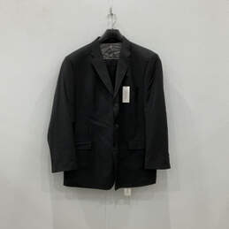 NWT Mens Black Striped Collared Blazer & Pants 2 Piece Suit Set Size 52/50R alternative image