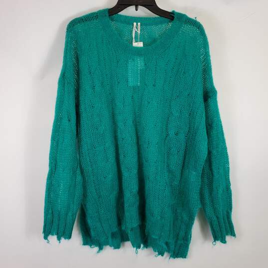 Anthropologie Women Green Knit Sweater SZ L NWT image number 1