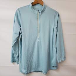 Patagonia Baby Blue LS 1/2 Zip Pullover Shirt Women's XL