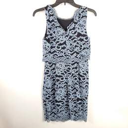 Ivanka Trump Women Blue Lace Midi Dress Sz 4