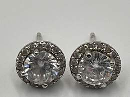 925 Sterling Silver Womens Round Stud Earrings 2.8g J-0543772-I-06
