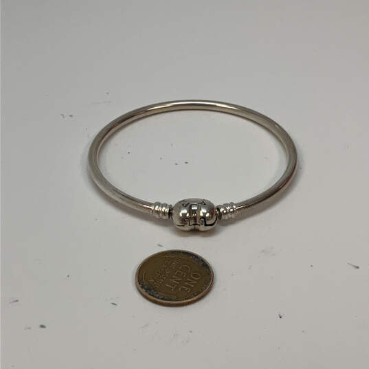 Designer Pandora 925 ALE Sterling Silver Heart Clasp Bangle Bracelet image number 2