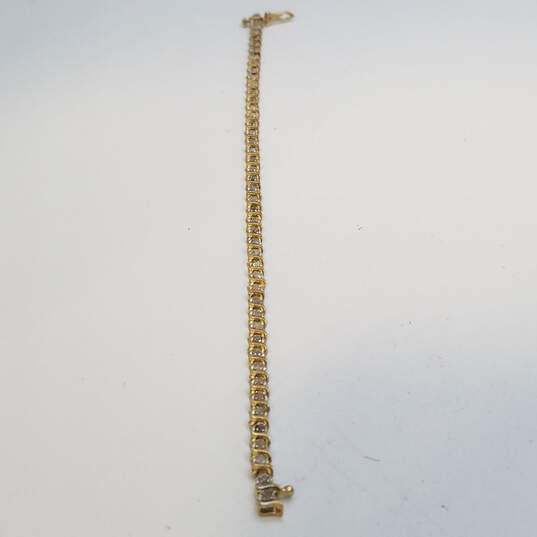 10K Gold Diamond Tennis Bracelet 5.6g image number 3