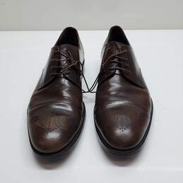 Salvatore Ferragamo Mens' Brown Leather Derby Dress Shoes Sz. 11.5 AUTHENTICATED