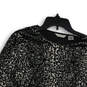 NWT Womens Black Brown Long Sleeve Boat Neck Pullover Blouse Top Size M image number 3