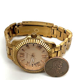 Designer Fossil AM4611 Gold-Tone Quartz Round Dial Analog Wristwatch alternative image