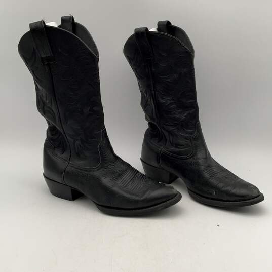 Ariat Mens Heritage R Black Leather Almond Toe Mid Calf Western Boots Size 9 image number 2