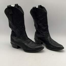 Ariat Mens Heritage R Black Leather Almond Toe Mid Calf Western Boots Size 9 alternative image