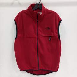 The North Face Men's Red Full Zip Fleece Vest Size L