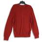 NWT Mens Red Tight-Knit V-Neck Long Sleeve Pullover Sweater Large image number 2