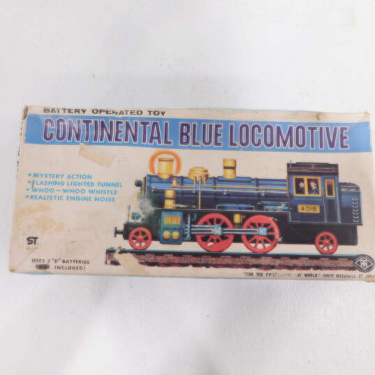 CONTINENTAL BLUE LOCOMOTIVE TRAIN MODERN TOYS ORIGINAL BOX JAPAN image number 1