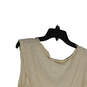 NWT Womens Beige Scoop Neck Ruffled Stretch Sleeveless Blouse Top Size M image number 4