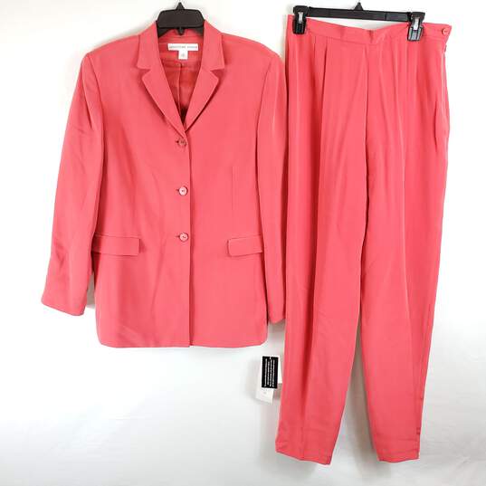 Josephine Chaus Women Pink Pants Suit Sz 12 NWT image number 1