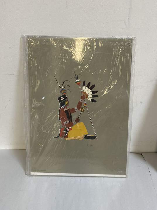 Lot of 4 Prints Native American by Bell Editions Signed 1978 Traditional Framed image number 6