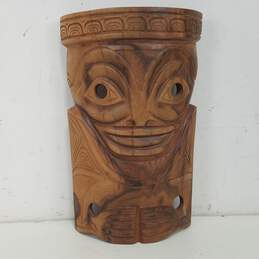 Wood Carving-Carved Face/Mask 13.5 in. H Carved Wood