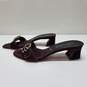 Prada Brown Suede Buckle Open Toe Mules Size 38 AUTHENTICATED image number 2