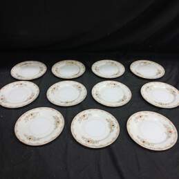 Bundle of 11 White Imperial Fine China Bread Plates w/ Floral Pattern
