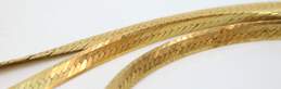 Fancy 14k Yellow Gold Herringbone Chain Necklace 6.2g alternative image