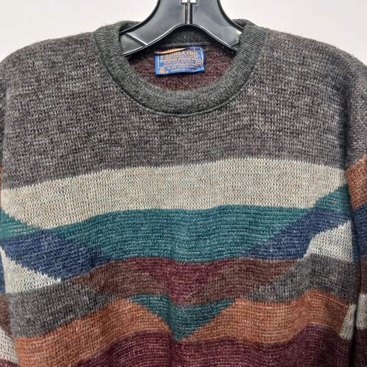 Vintage Pendleton Men's Multicolor Striped 100% Wool Crew Neck Sweater Size M image number 3