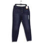 NWT Womens Blue Medium Wash Pockets Button Fly Denim Skinny Leg Jeans Sz 16 image number 1