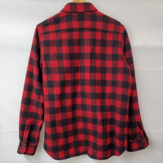 Vintage Woolrich Red & Black Plaid LS Button-Up Shirt Men's LG image number 2