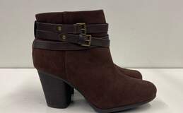 Torrid Brown Faux Suede Ankle Zip Boots Women's Size 11 W