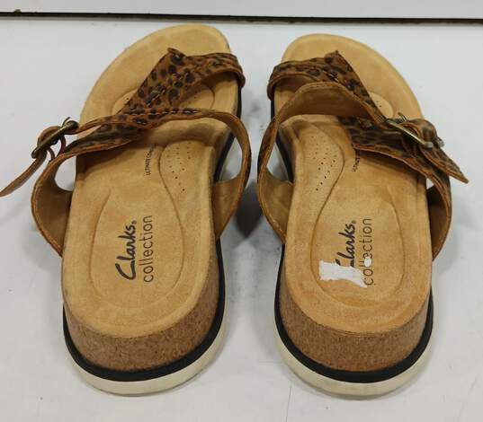 Clarks Animal Print Cushion Sandals Size 9 image number 4