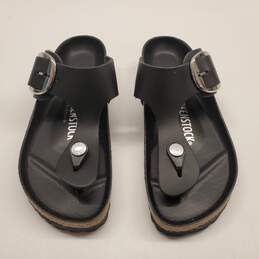 Birkenstock Gizeh Big Buckle Sandals Black Leather Women's Size 4 alternative image