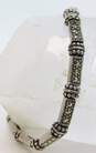 Romantic 925 Sterling Silver Marcasite & CZ Bracelet Ring & Beaded Necklace 26.7g image number 3