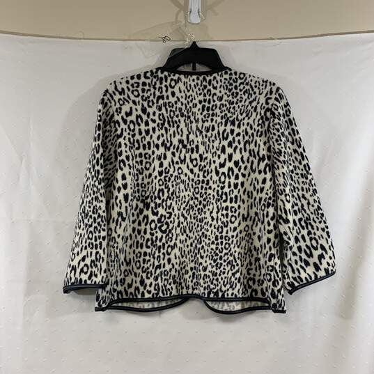 Women's Ivory Chico's Leopard Print 3/4 Sleeve Jacket, Sz. 1 image number 2