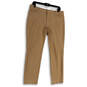 Womens Beige Flat Front Pockets Straight Leg Trouser Pants Size 8 image number 1